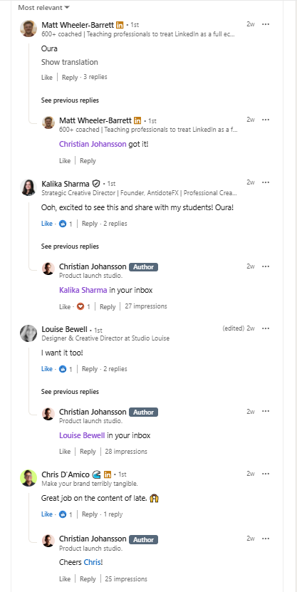LinkedIn comments